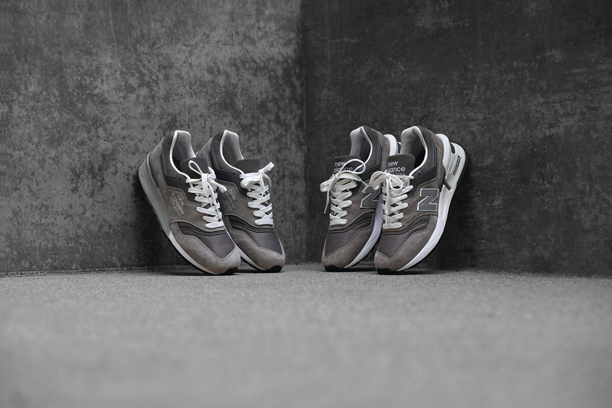 new balance 997h grey on feet